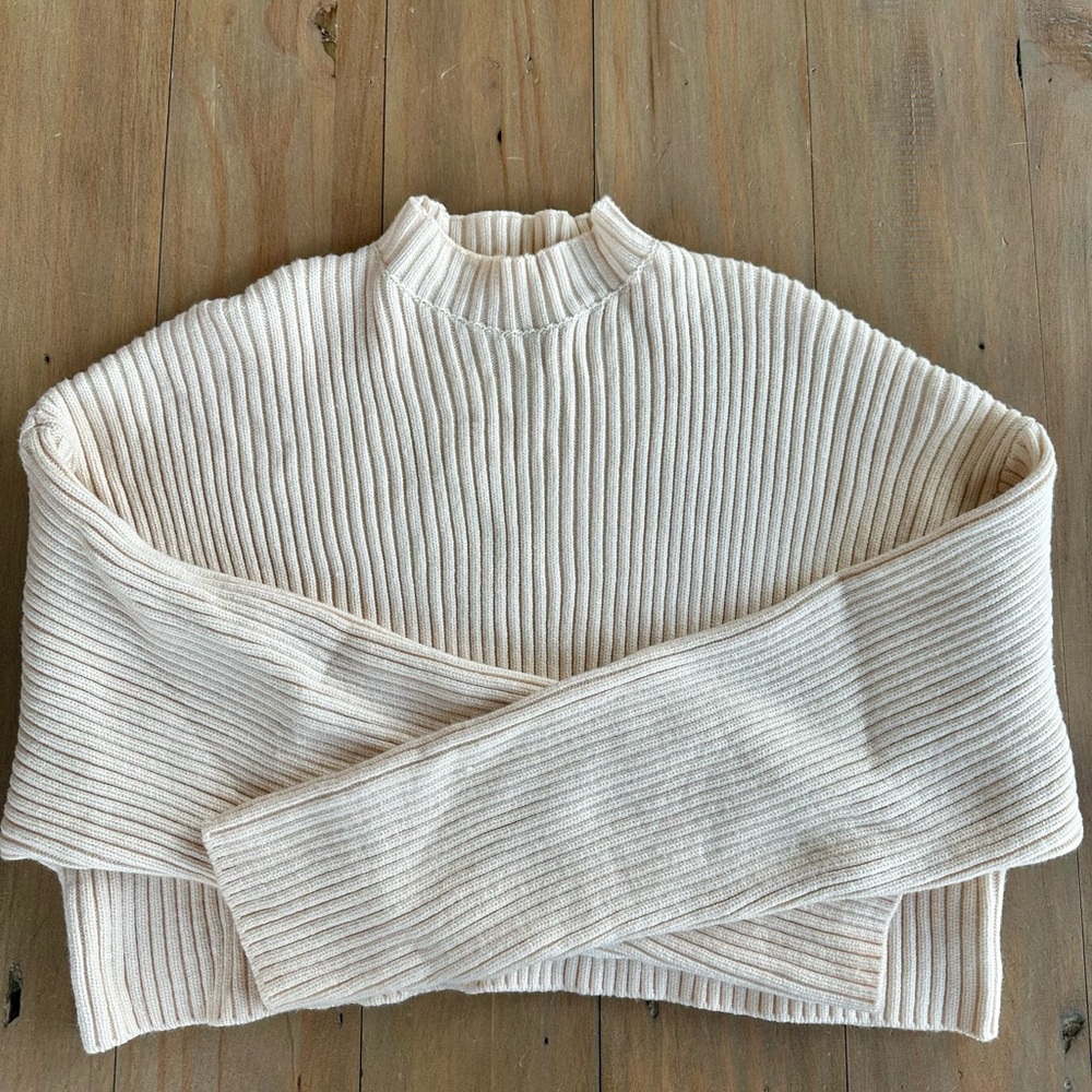 Cropped Ribbed Sweater